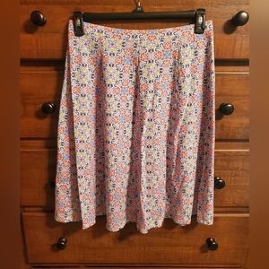Talbots Skirt White base, red, light blue, dark blue, turquoise and yellow. , M
